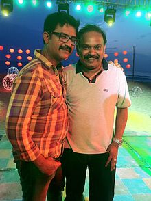 Sakthi saravanan with director Venkat prabhu 2013-08-14 18-21.jpg