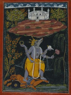 Brooklyn Museum - Varaha Rescuing the Earth page from an illustrated Dasavatara series.jpg