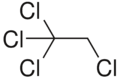 Skeletal formula of 1,1,1,2-tetrachloroethane